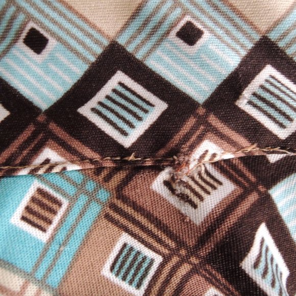 Vintage 70s Blue & Brown Disco Button Shirt S/M - Picture 7 of 7